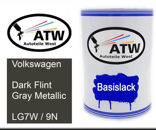 Volkswagen, Dark Flint Gray Metallic, LG7W / 9N: 500ml Lackdose, von ATW Autoteile West.